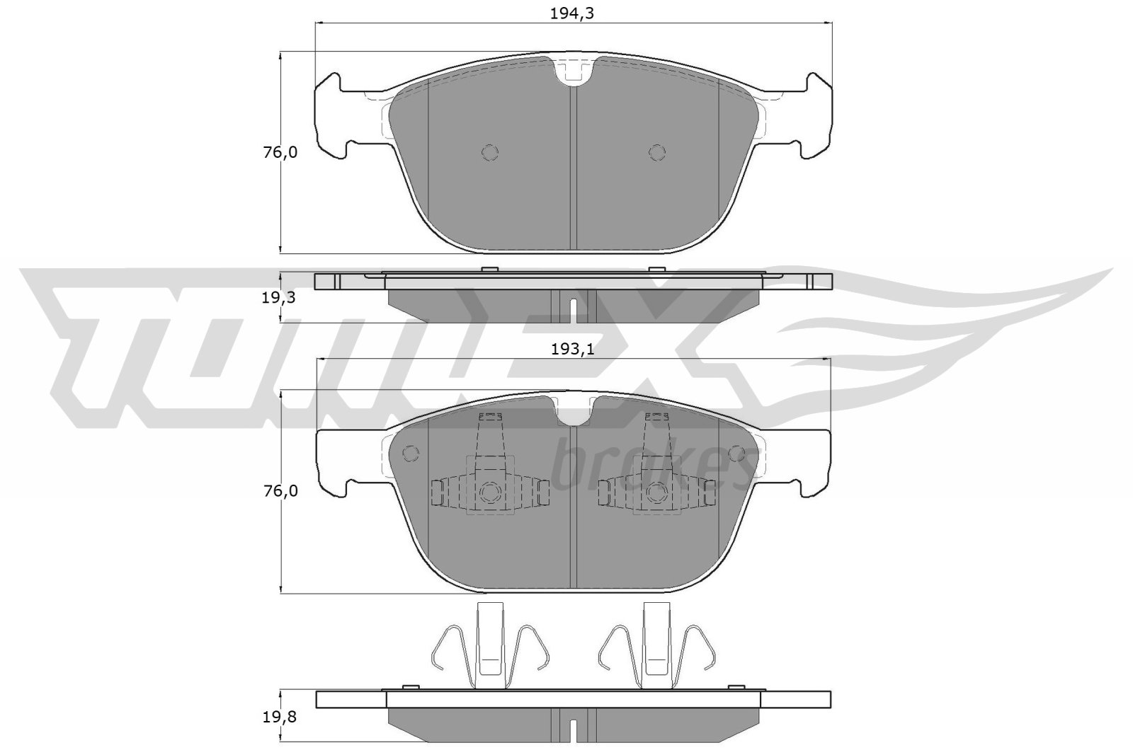 TOMEX Brakes TX 16-57 Sada...